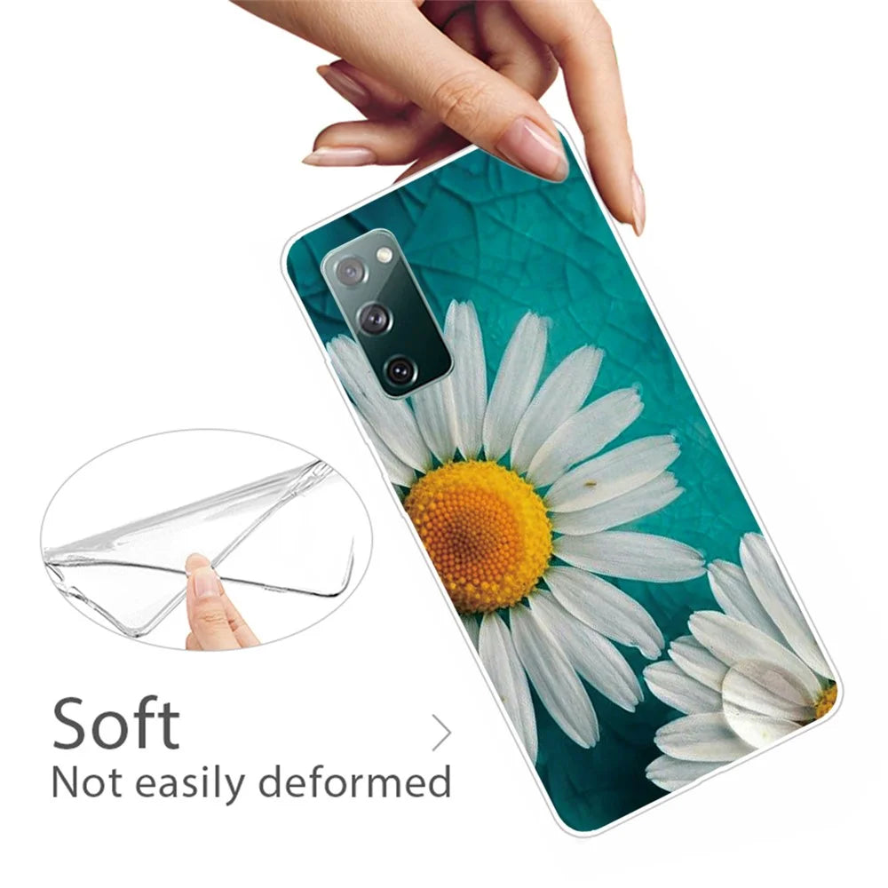 For Samsung Galaxy S20 FE/S20 Fan Edition/S20 FE 5G/S20 Fan Edition 5G/S20 Lite/S20 FE 2022 Pattern Printing IMD Soft TPU Phone Case - Chrysanthemum - 3