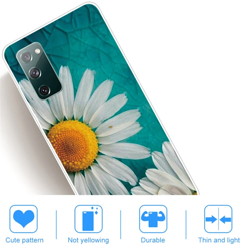 For Samsung Galaxy S20 FE/S20 Fan Edition/S20 FE 5G/S20 Fan Edition 5G/S20 Lite/S20 FE 2022 Pattern Printing IMD Soft TPU Phone Case - Chrysanthemum - 4