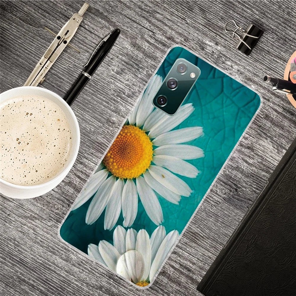 For Samsung Galaxy S20 FE/S20 Fan Edition/S20 FE 5G/S20 Fan Edition 5G/S20 Lite/S20 FE 2022 Pattern Printing IMD Soft TPU Phone Case - Chrysanthemum - 5