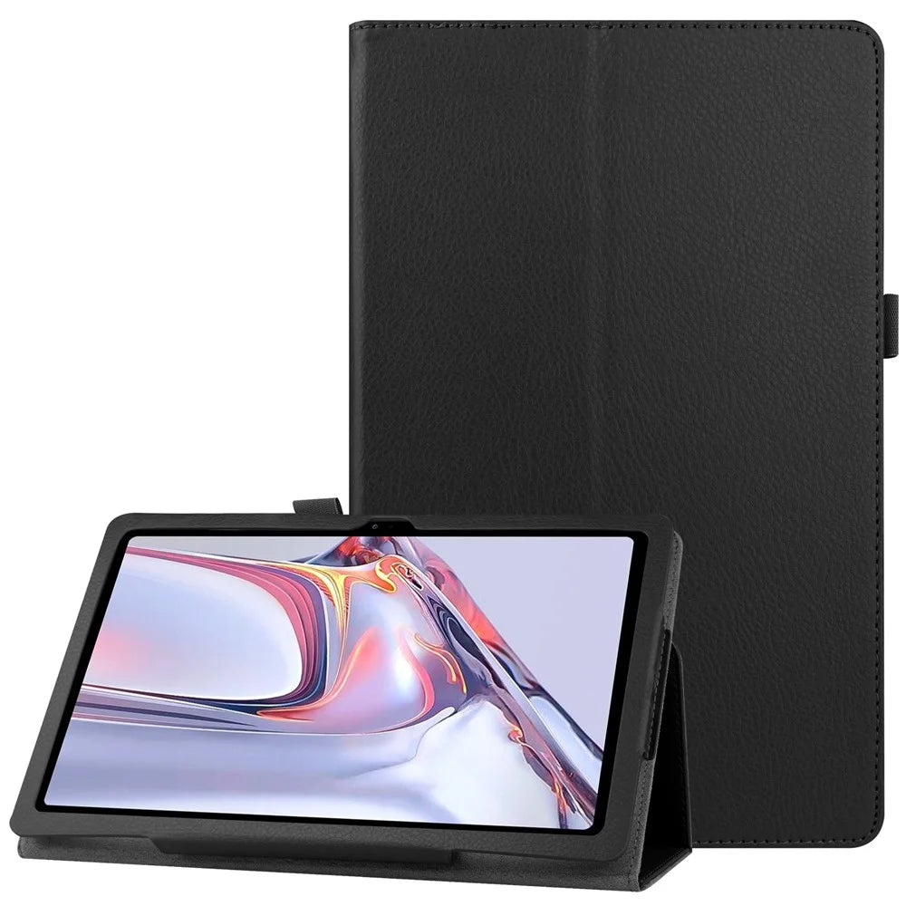 For Samsung Galaxy Tab A7 10.4 (2022) / (2020) Litchi Texture Leather Tablet Case with Stand Phone Cover - Black - 1