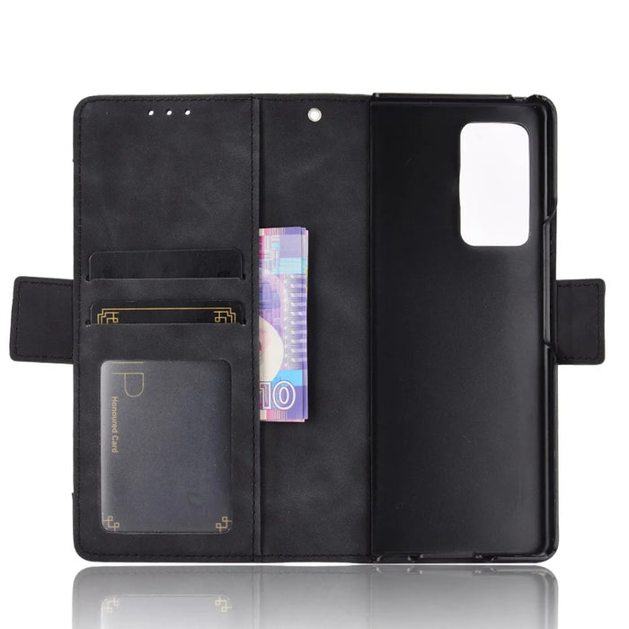 For Samsung Galaxy Z Fold2 5G Multi-slot Leather Case Wallet Stand Shell Protector Phone Cover Case - Black - 2