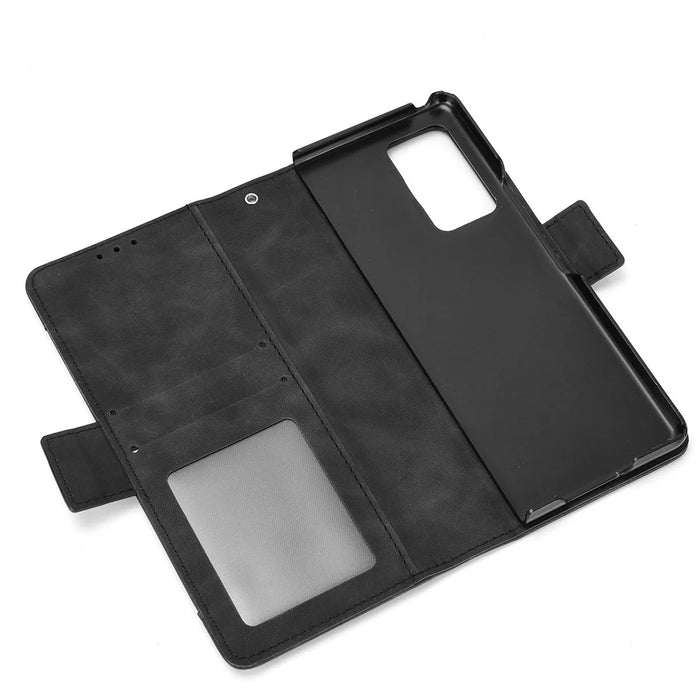 For Samsung Galaxy Z Fold2 5G Multi-slot Leather Case Wallet Stand Shell Protector Phone Cover Case - Black - 6
