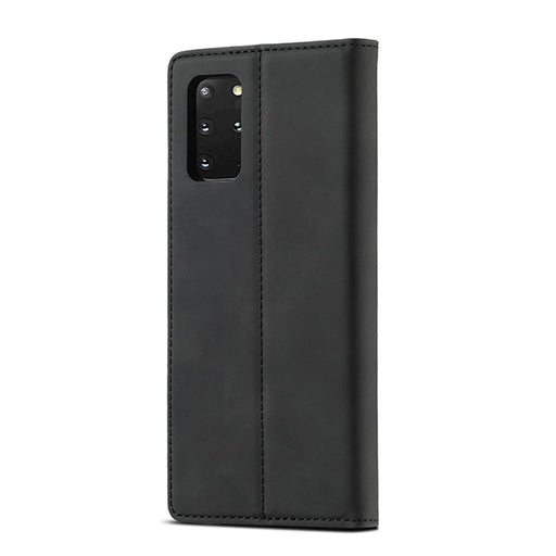 LC.IMEEKE Auto-Absorbed Leather Wallet Stand Phone Protective Shell with Wallet Stand for Samsung Galaxy S20 Plus/S20 Plus 5G - Black - 2