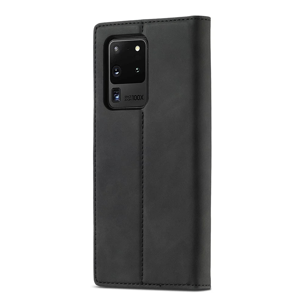 LC.IMEEKE LC Strong Magnetic Series Leather Wallet Phone Protective Shell for Samsung Galaxy S20 Ultra - Black - 2