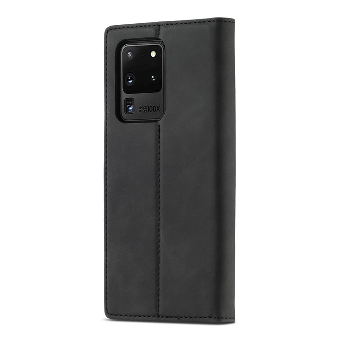 LC.IMEEKE LC Strong Magnetic Series Leather Wallet Phone Protective Shell for Samsung Galaxy S20 Ultra - Black - 2