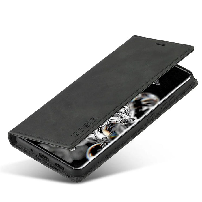 LC.IMEEKE LC Strong Magnetic Series Leather Wallet Phone Protective Shell for Samsung Galaxy S20 Ultra - Black - 4