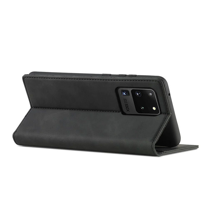 LC.IMEEKE LC Strong Magnetic Series Leather Wallet Phone Protective Shell for Samsung Galaxy S20 Ultra - Black - 7