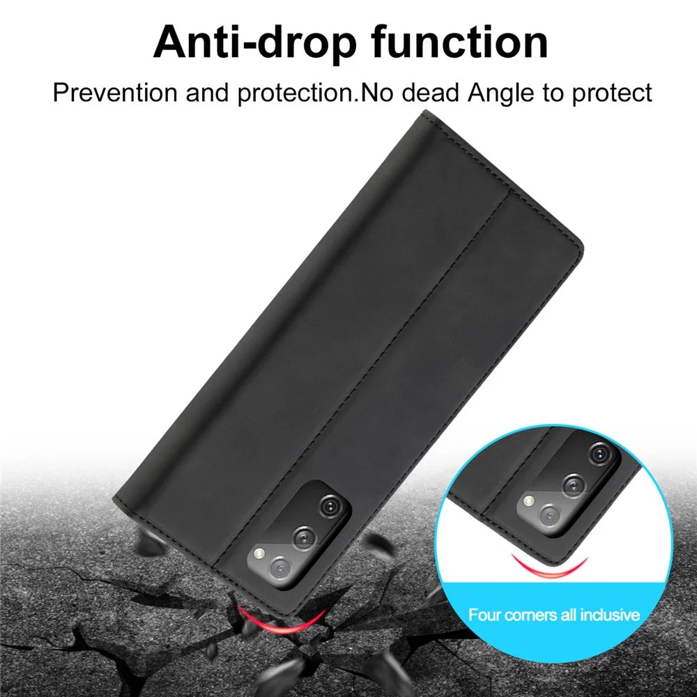 LC.IMEEKE for Samsung Galaxy S20 FE/S20 Fan Edition/S20 FE 5G/S20 Fan Edition 5G/S20 Lite/S20 FE 2022 TPU + PU Leather Auto-Absorbed Magnetic Phone Protective Shell - Black - 6