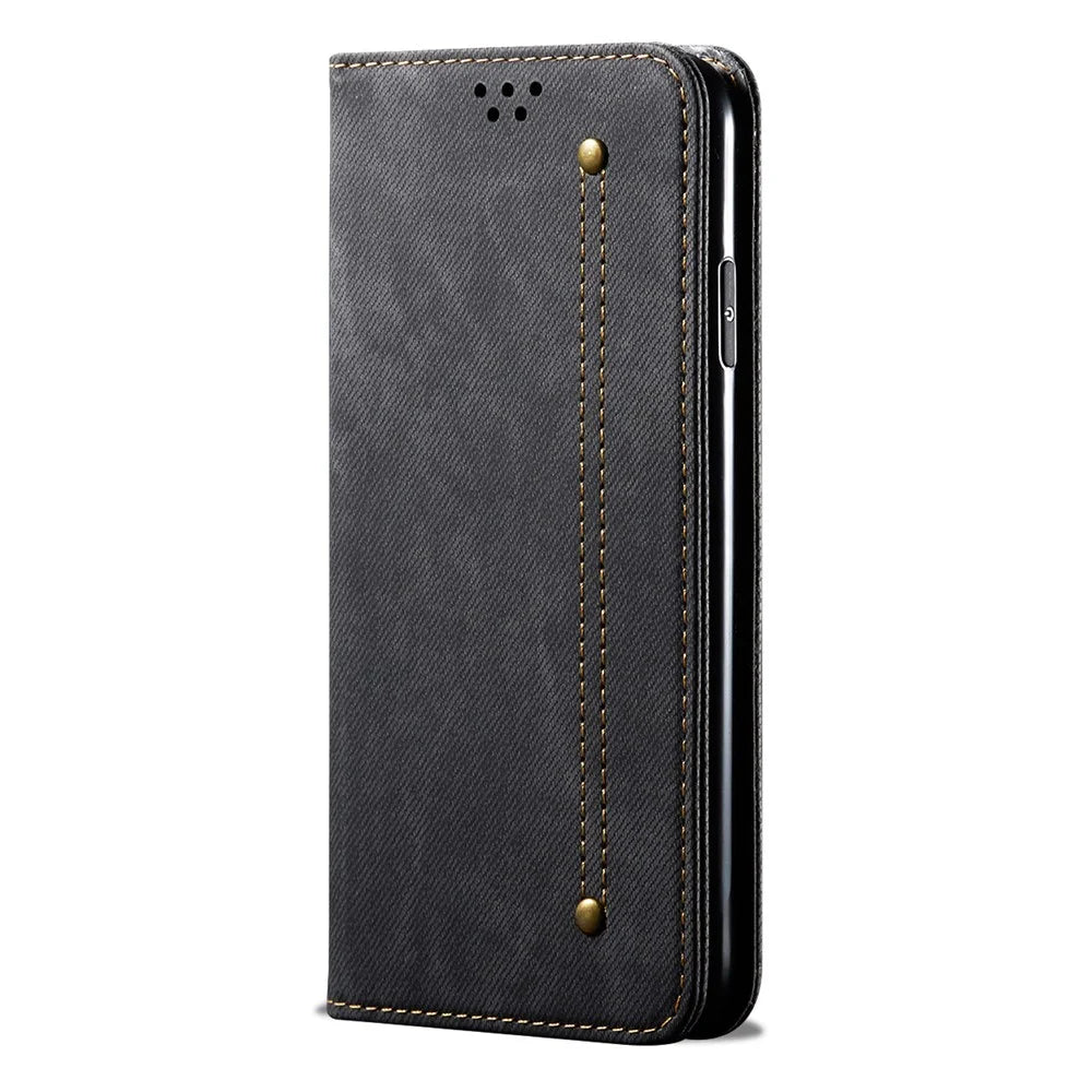 Jeans Cloth Texture TPU + PU Leather Phone Cover Case for Samsung Galaxy S20 FE/S20 FE 5G/S20 Lite/S20 FE 2022 - Black - 2