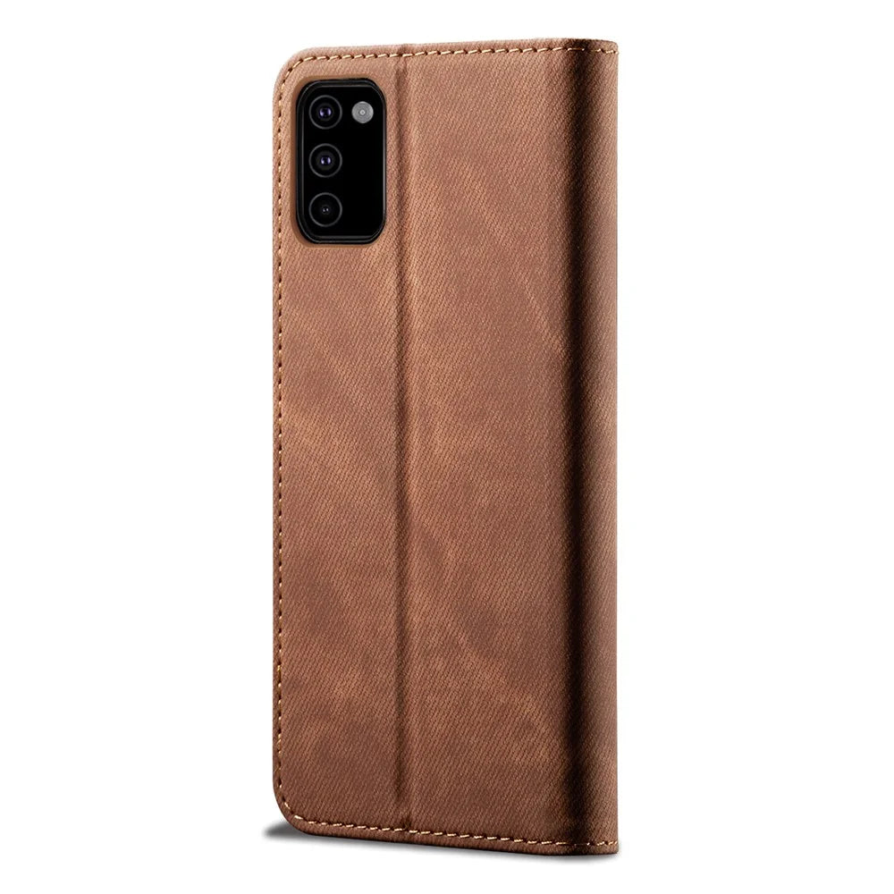 Leisure Style Cell Phone Cover Case in Jeans Cloth Texture for Samsung Galaxy M51 (without Fingerprint Version) - Brown - 3