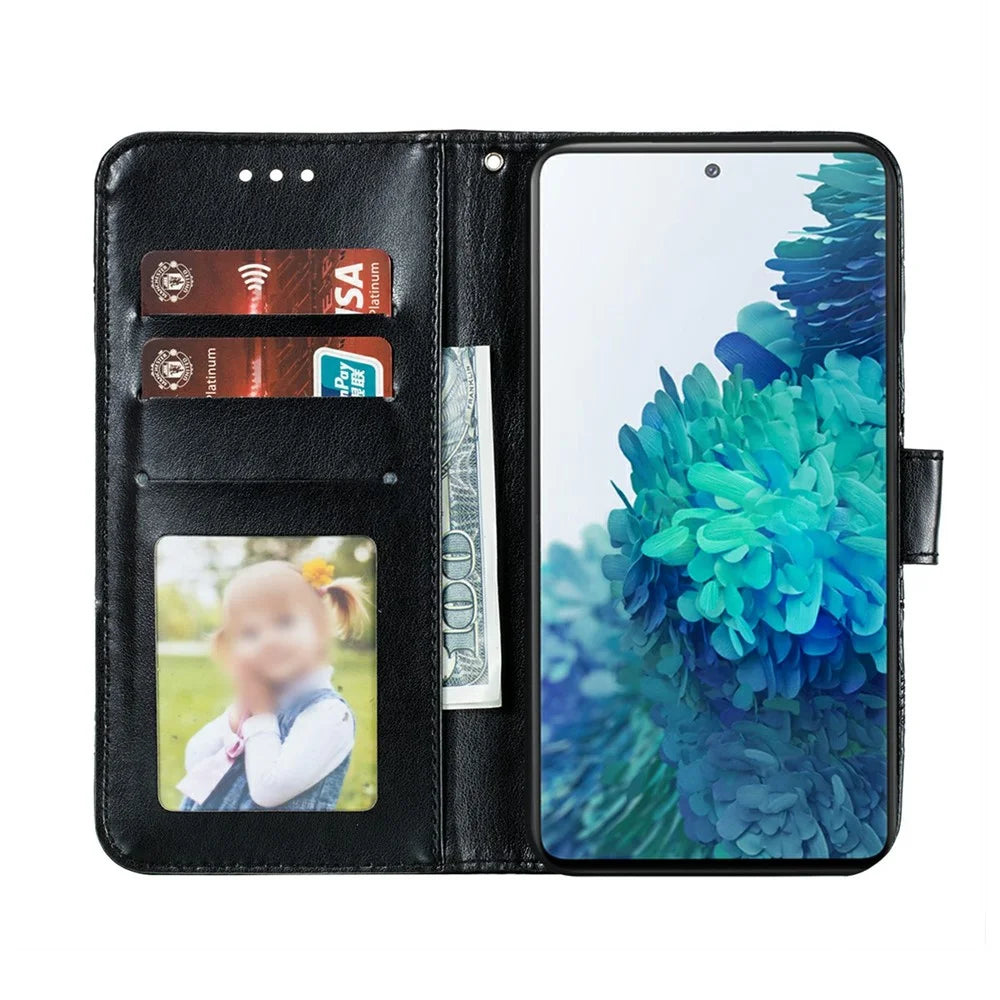 Imprint Mandala Flower Leather Protective Cover for Samsung Galaxy S20 FE/S20 FE 5G/S20 Lite/S20 FE 2022 - Black - 3
