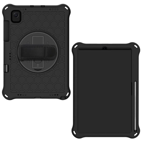 Honeycomb Texture EVA Tablet Protector with Swivel Kickstand for Samsung Galaxy Tab S6 Lite P610/P615/S6 Lite (2022) - Black/Black - 1