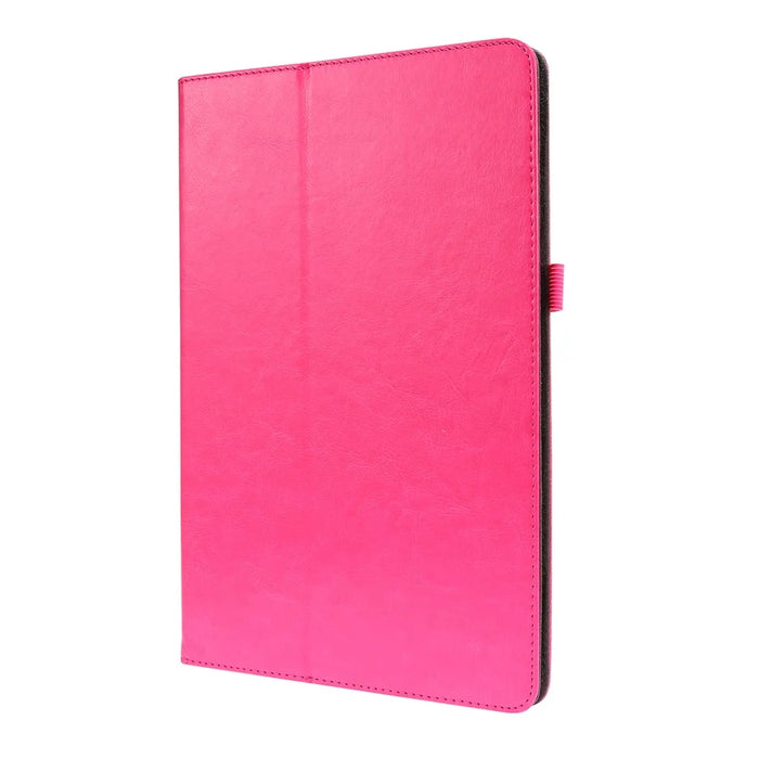 Crazy Horse Texture Two-Fold Design Leather Cover Case for Samsung Galaxy Tab S7+ / S8+ - Rose - 2