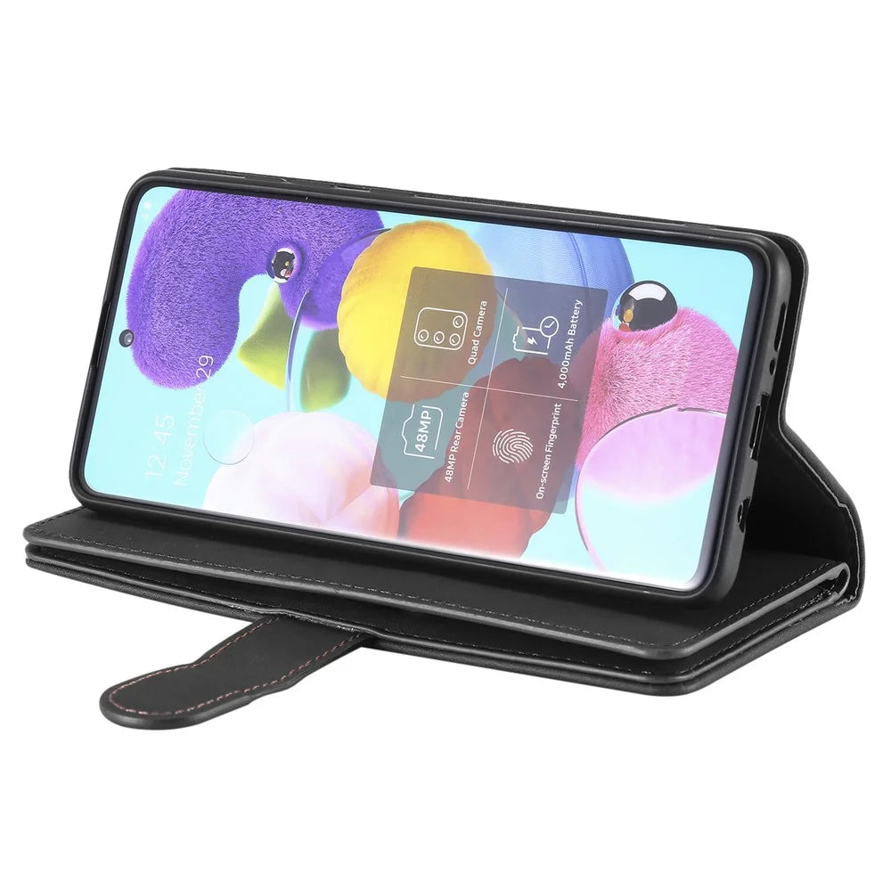 Zipper Pocket 9 Card Slots Leather Wallet Case for Samsung Galaxy S20 FE/S20 FE 5G/S20 Lite/S20 FE 2022 - Black - 7