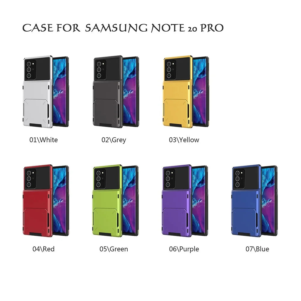 Flip Card Holder TPU+PC Hybrid Case for Samsung Galaxy Note 20 Ultra/Note 20 Ultra 5G - Grey - 4