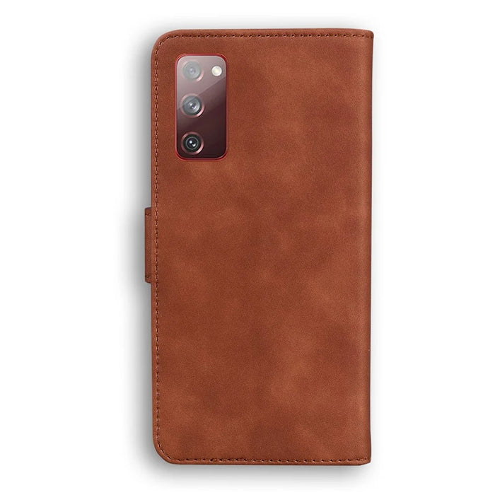 Wallet Stand Magnetic Clasp PU Leather Case for Samsung Galaxy S20 FE 4G/5G/2022/S20 Lite - Brown - 2