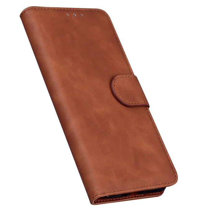 Wallet Stand Magnetic Clasp PU Leather Case for Samsung Galaxy S20 FE 4G/5G/2022/S20 Lite - Brown - 4