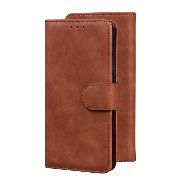 Wallet Stand Magnetic Clasp PU Leather Case for Samsung Galaxy S20 FE 4G/5G/2022/S20 Lite - Brown - 5