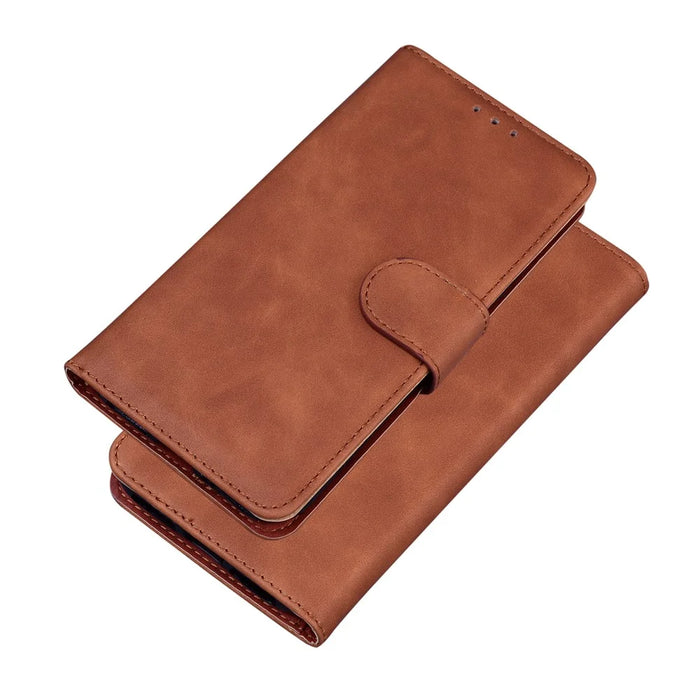 Wallet Stand Magnetic Clasp PU Leather Case for Samsung Galaxy S20 FE 4G/5G/2022/S20 Lite - Brown - 6