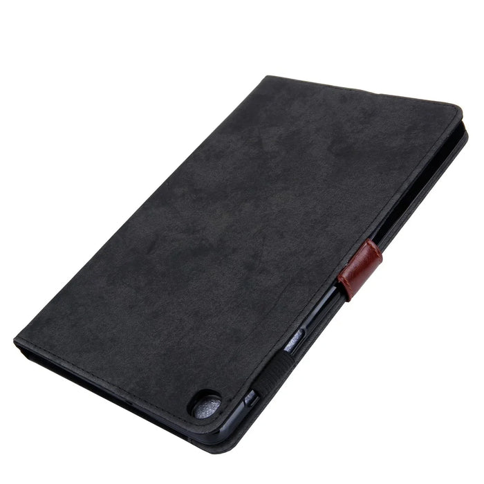 TPU Shell + PU Leather Stand Case with Card Holder for Samsung Galaxy Tab A7 10.4 (2020) / (2022) T500 / T505 - Black - 5