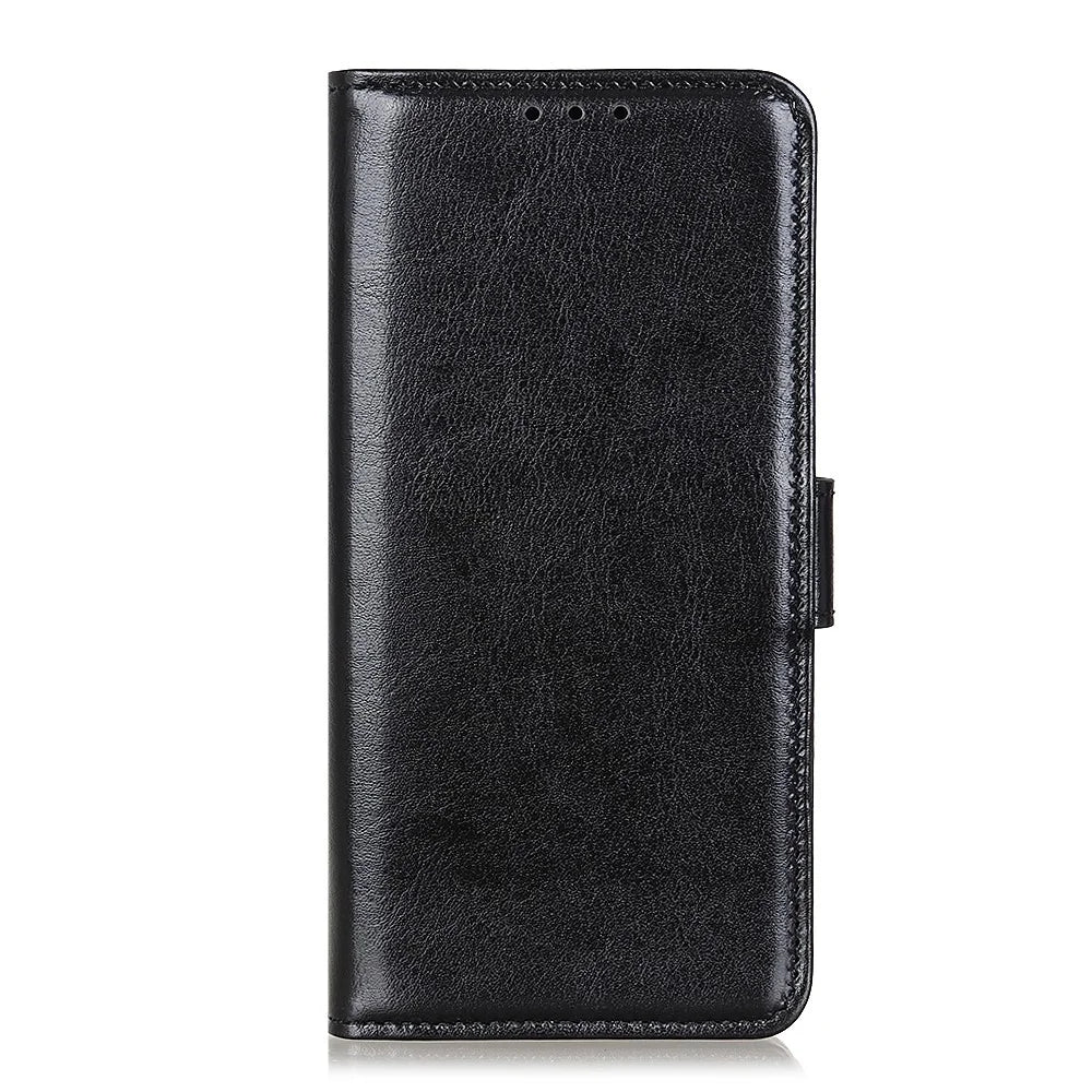 Smartphone Case Bag Crazy Horse Wallet Stand PU Leather Phone Cover for Samsung Galaxy A12 Mobile Phone Case - Black - 5