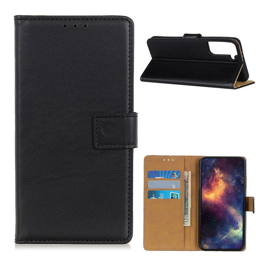 For Samsung Galaxy S21 5G/S21 4G Shockproof Anti-dust Anti-scratch Protective Leather Wallet Phone Case Stand Smartphone Covering Shell Phone Cover - Black - 1