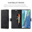 AUTSPACE A01 Series RFID Blocking Retro Matte Leather Wallet Cover for Samsung Galaxy Note20 Ultra/Note20 Ultra 5G - Black - 6