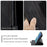 AUTSPACE A01 Series RFID Blocking Retro Matte Leather Wallet Cover for Samsung Galaxy Note20 Ultra/Note20 Ultra 5G - Black - 7