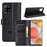For Samsung Galaxy A42 5G Phone Cases Genuine Split Leather Wallet Mobile Cover Stand - Black - 1