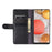 For Samsung Galaxy A42 5G Phone Cases Genuine Split Leather Wallet Mobile Cover Stand - Black - 6