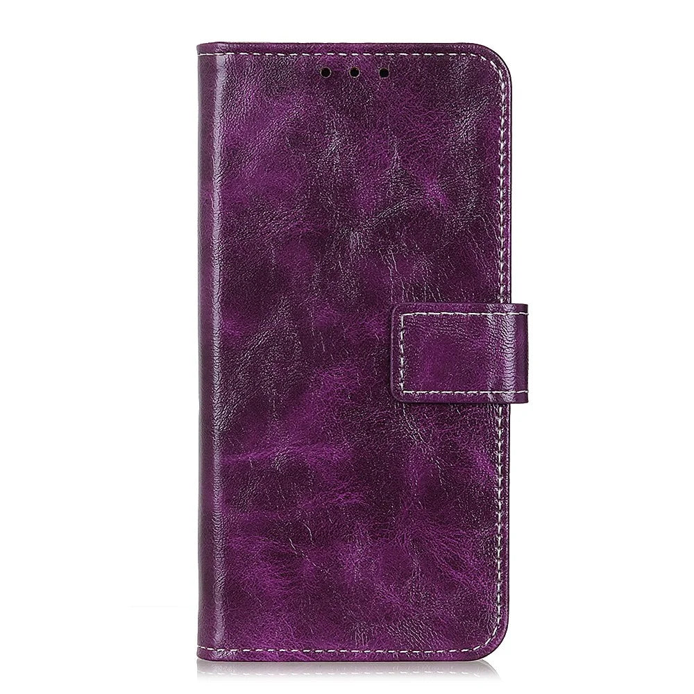 Crazy Horse Texture Leather Retro Style Phone Protective Shell for Samsung Galaxy S21 5G/S21 4G - Purple - 2