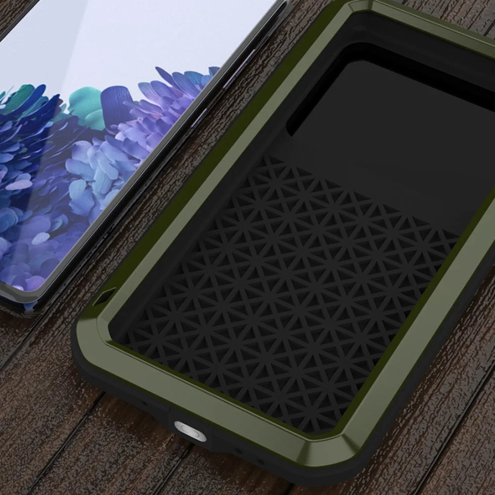 LOVE MEI Protective Case with Temepered Glass Film for Samsung Galaxy S20 FE 4G / 5G / 2022 / S20 Lite Shockproof Dropproof Dustproof Cover - Black - 4