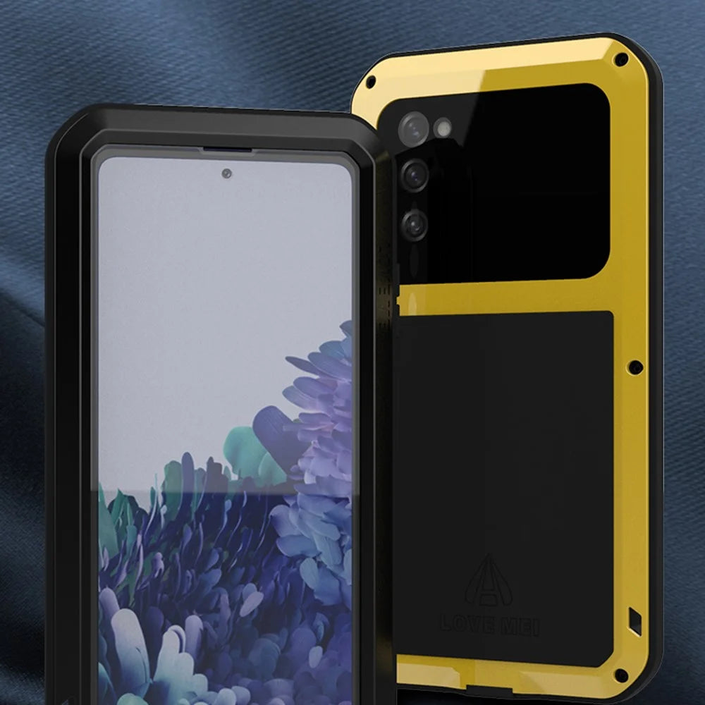 LOVE MEI Protective Case with Temepered Glass Film for Samsung Galaxy S20 FE 4G / 5G / 2022 / S20 Lite Shockproof Dropproof Dustproof Cover - Black - 5