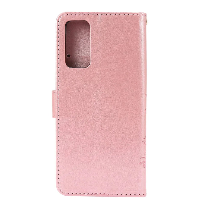 For Samsung Galaxy S20 FE 4G/5G/S20 Lite/S20 FE 2022 Butterfly Flower Imprinting Leather Wallet Case - Rose Gold - 3