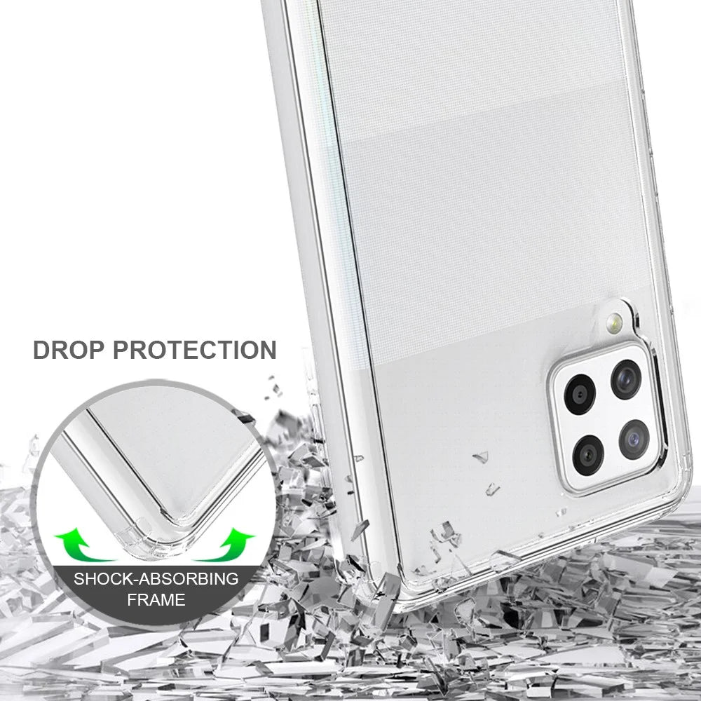 Anti-Scratch Hard Acrylic Back + Soft TPU Edge Super Slim Crystal Clear Hybrid Case for Samsung Galaxy A42 5G - Transparent - 5