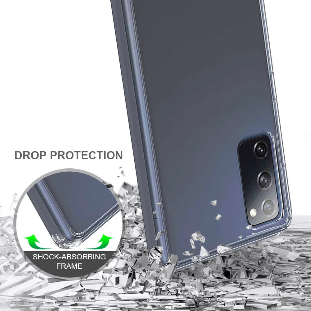 For Samsung Galaxy S20 FE 4G/5G/S20 Lite/S20 FE 2022 Anti-Scratch Shock Absorption Crystal Clear Acrylic + TPU Hybrid Case - Transparent - 4