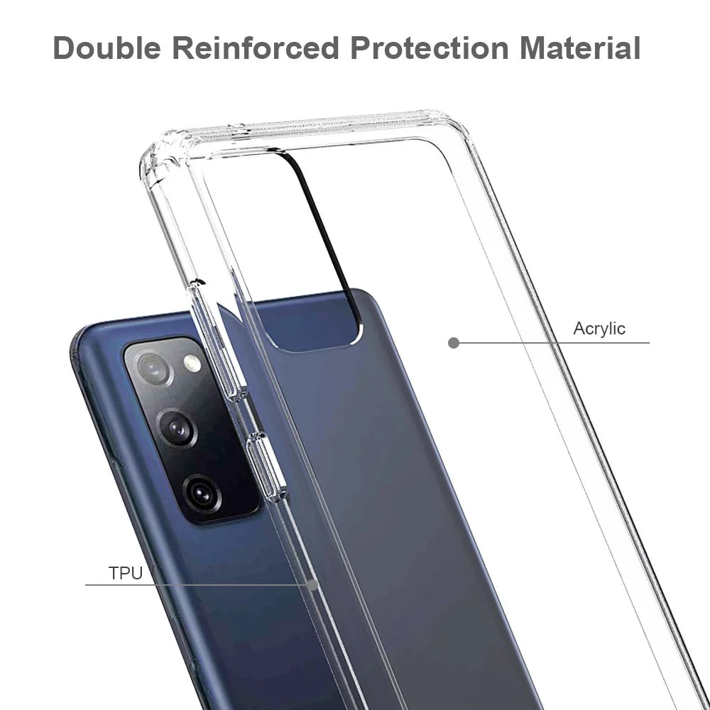 For Samsung Galaxy S20 FE 4G/5G/S20 Lite/S20 FE 2022 Anti-Scratch Shock Absorption Crystal Clear Acrylic + TPU Hybrid Case - Transparent - 5