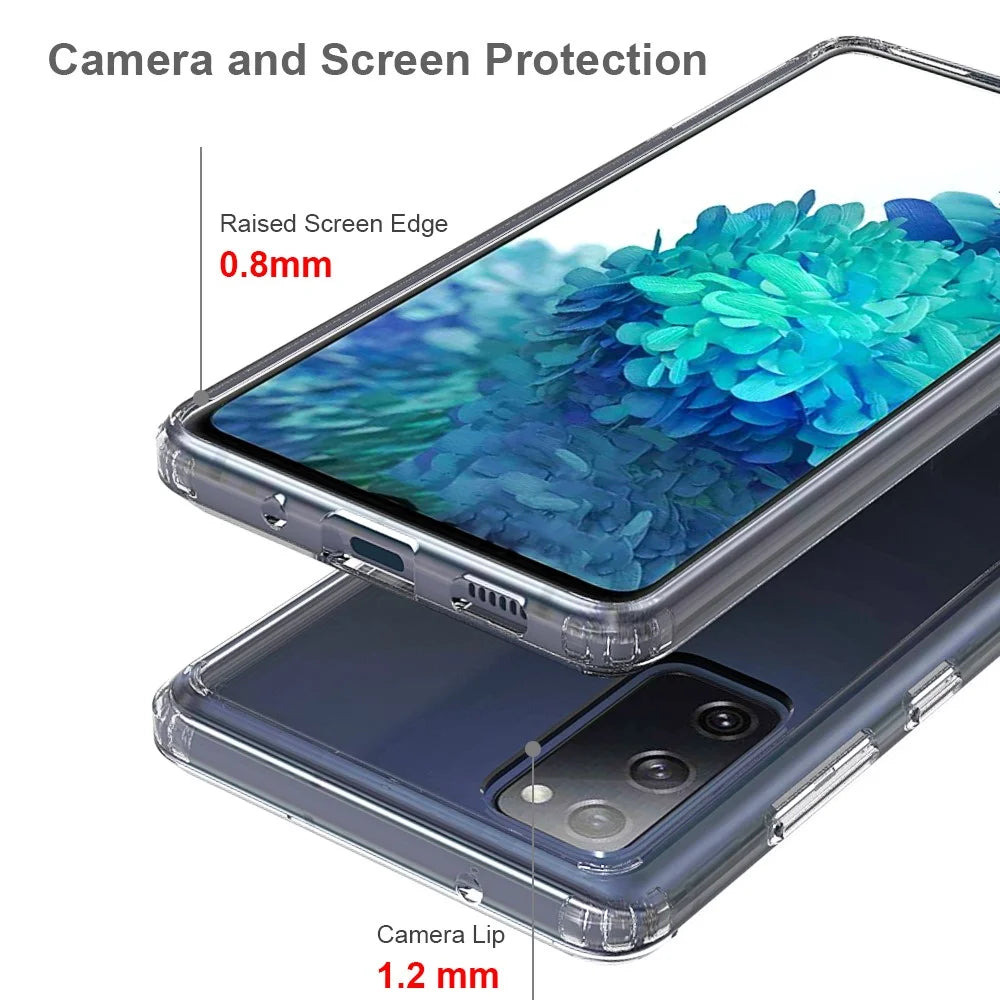For Samsung Galaxy S20 FE 4G/5G/S20 Lite/S20 FE 2022 Anti-Scratch Shock Absorption Crystal Clear Acrylic + TPU Hybrid Case - Transparent - 6