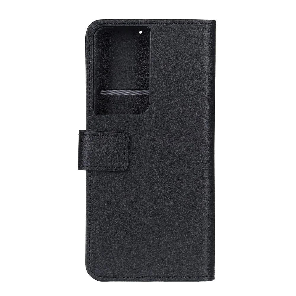 Magnetic Leather Stand Case for Samsung Galaxy S21 Ultra 5G - Black - 4