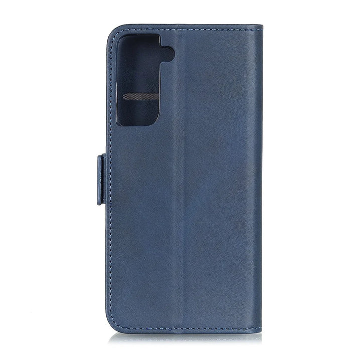 Protective Wallet Stand Magnetic Closure Leather Phone Shell for Samsung Galaxy S21+ 5G - Blue - 5