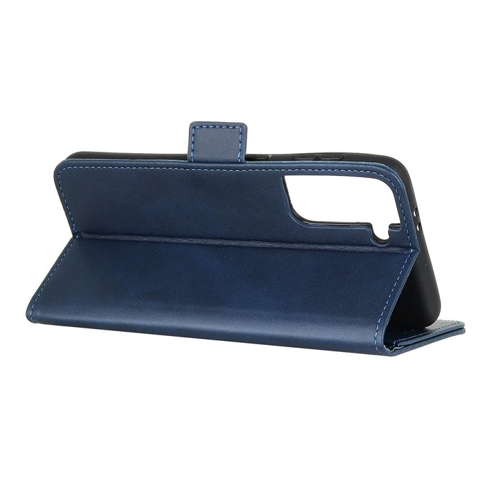 Protective Wallet Stand Magnetic Closure Leather Phone Shell for Samsung Galaxy S21+ 5G - Blue - 6