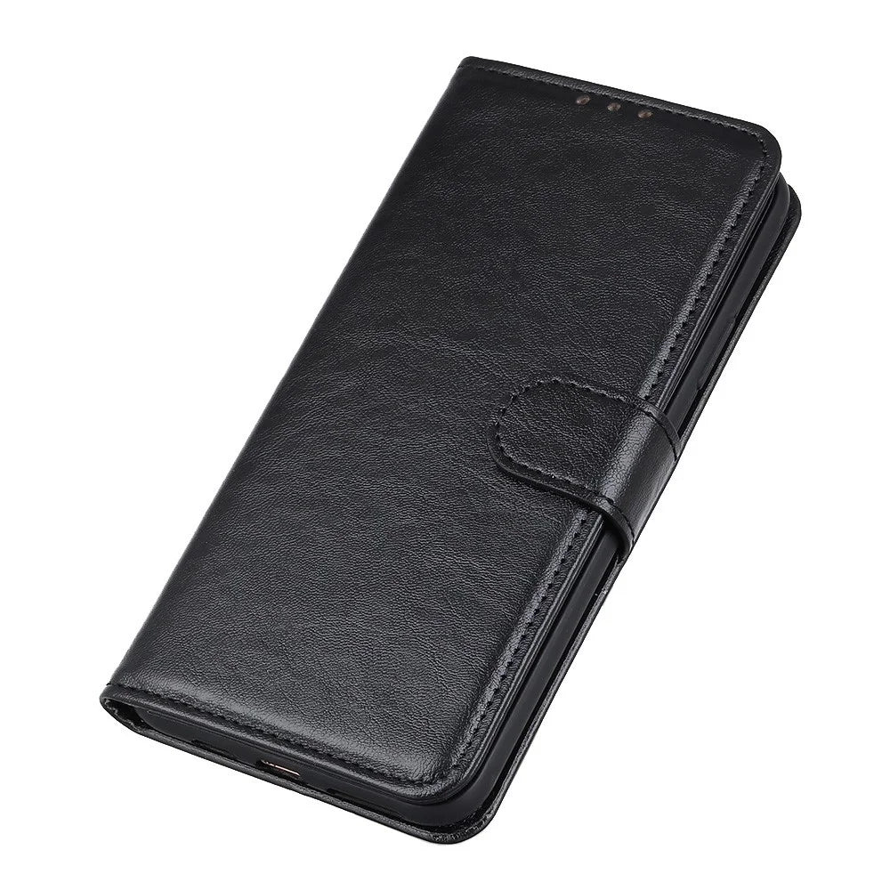 For Samsung Galaxy S21 Ultra 5G Magnetic Crazy Horse Skin Leather Wallet Phone Folio Flip Cover Case - Black - 3