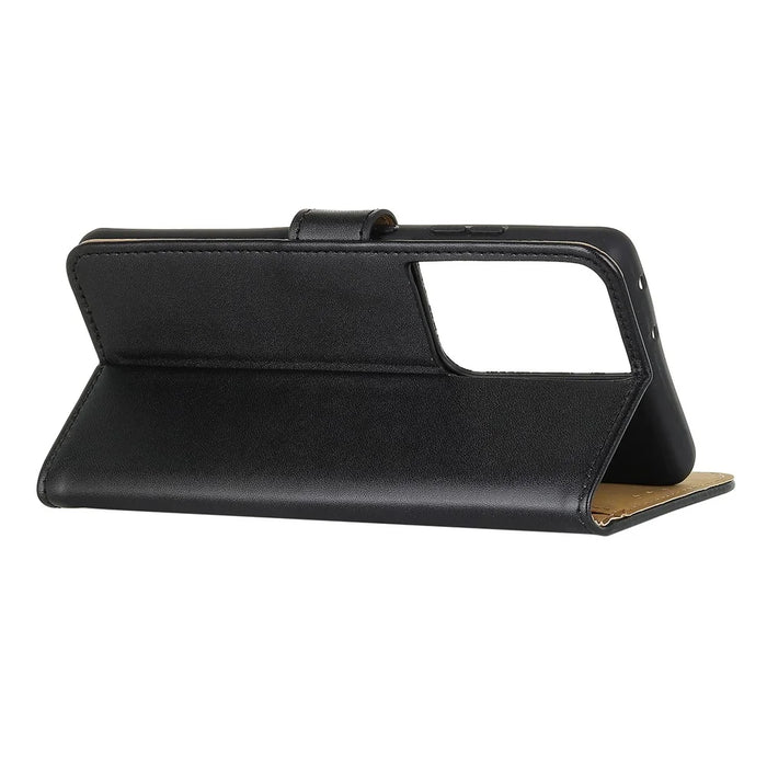 Magnetic Flip Cover Wallet Stand Leather Case for Samsung Galaxy S21 Ultra - Black - 4