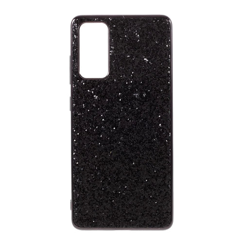 For Samsung Galaxy S20 FE 4G/5G/S20 Lite/S20 FE 2022 Glittering Sequins Design Plated TPU Frame + PC Hybrid Shell Case - Black - 1