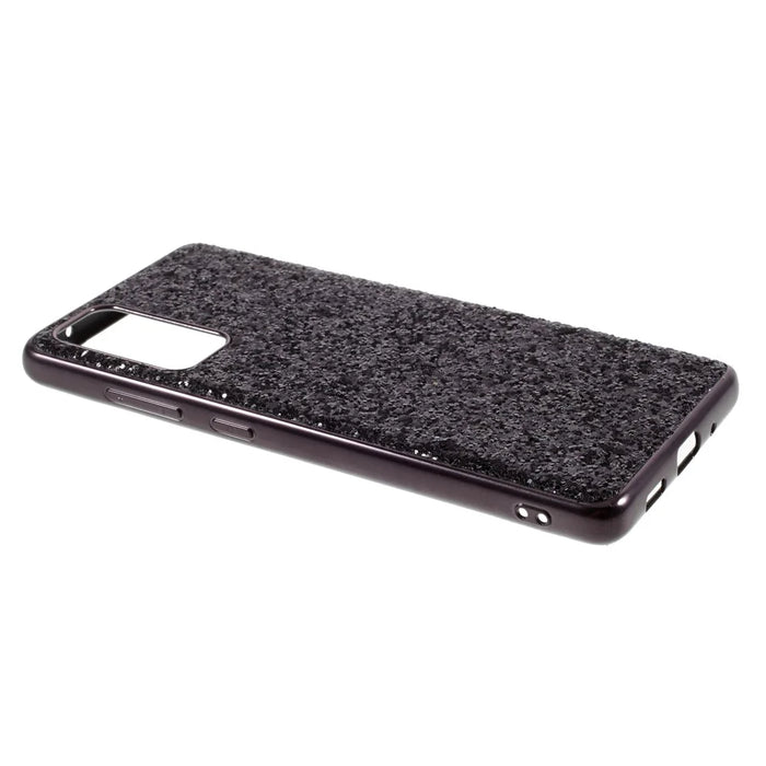 For Samsung Galaxy S20 FE 4G/5G/S20 Lite/S20 FE 2022 Glittering Sequins Design Plated TPU Frame + PC Hybrid Shell Case - Black - 4