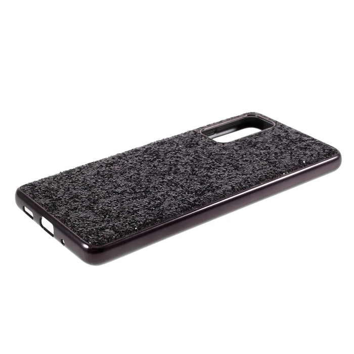 For Samsung Galaxy S20 FE 4G/5G/S20 Lite/S20 FE 2022 Glittering Sequins Design Plated TPU Frame + PC Hybrid Shell Case - Black - 5