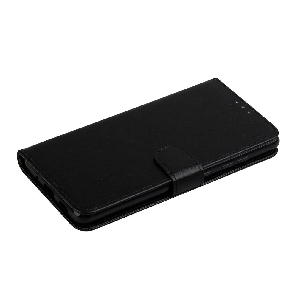 For Samsung Galaxy S20 FE 4G/5G/S20 Lite/S20 FE 2022 Solid Color Style with Card Slots Leather Shell - Black - 3