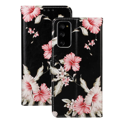 For Samsung Galaxy S20 FE 4G/5G/S20 Lite/S20 FE 2022 Pattern Printing Wallet Leather Protector Cover - Pink Flower - 1