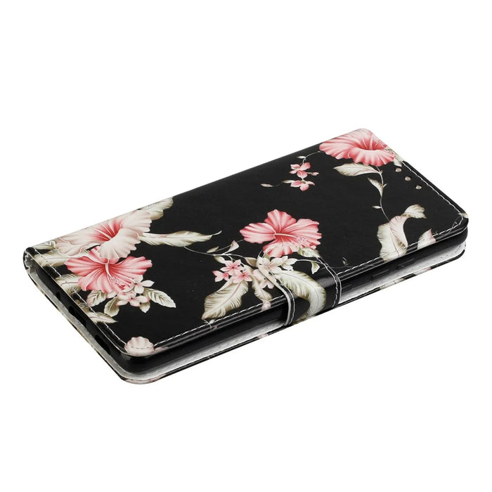 For Samsung Galaxy S20 FE 4G/5G/S20 Lite/S20 FE 2022 Pattern Printing Wallet Leather Protector Cover - Pink Flower - 5