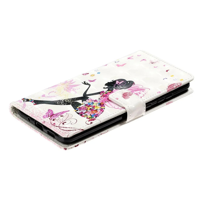For Samsung Galaxy S20 FE 4G/5G/S20 Lite/S20 FE 2022 Light Spot Decor Pattern Printing Leather Case - Beauty Girl - 5